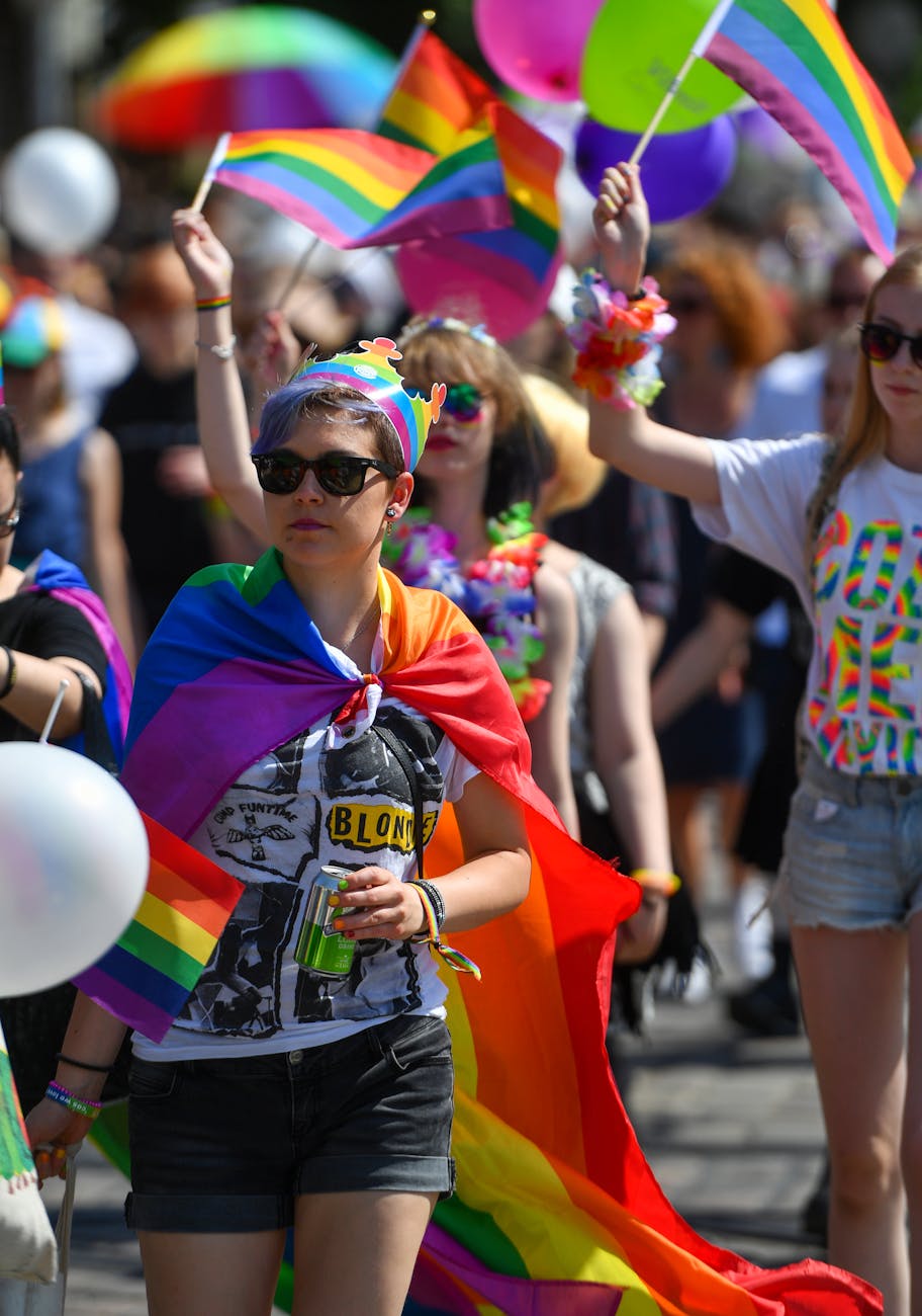 colorful pride parade celebration in helsinki