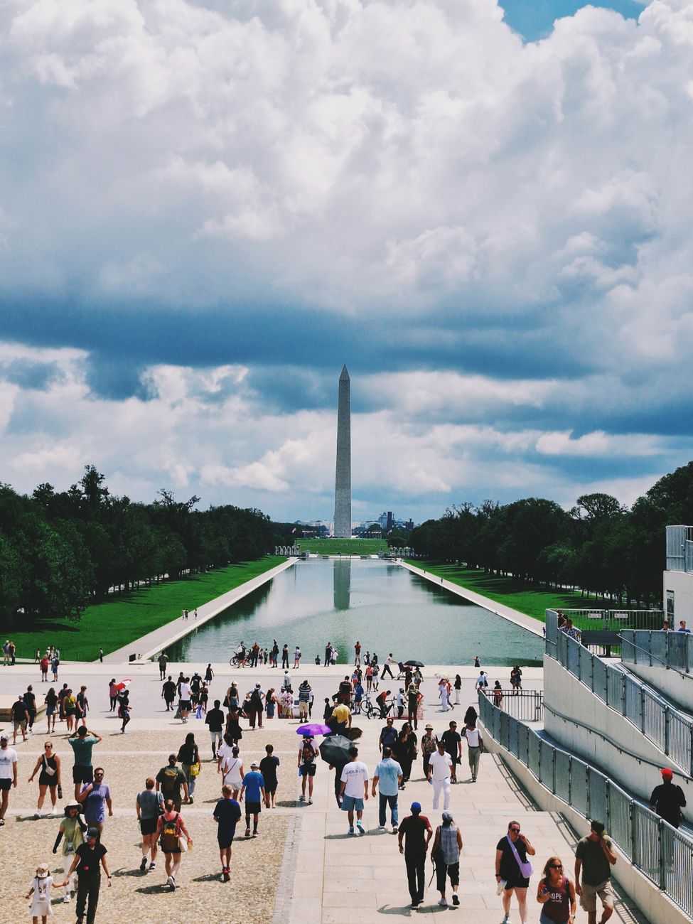 crowd at national mall with washington monument