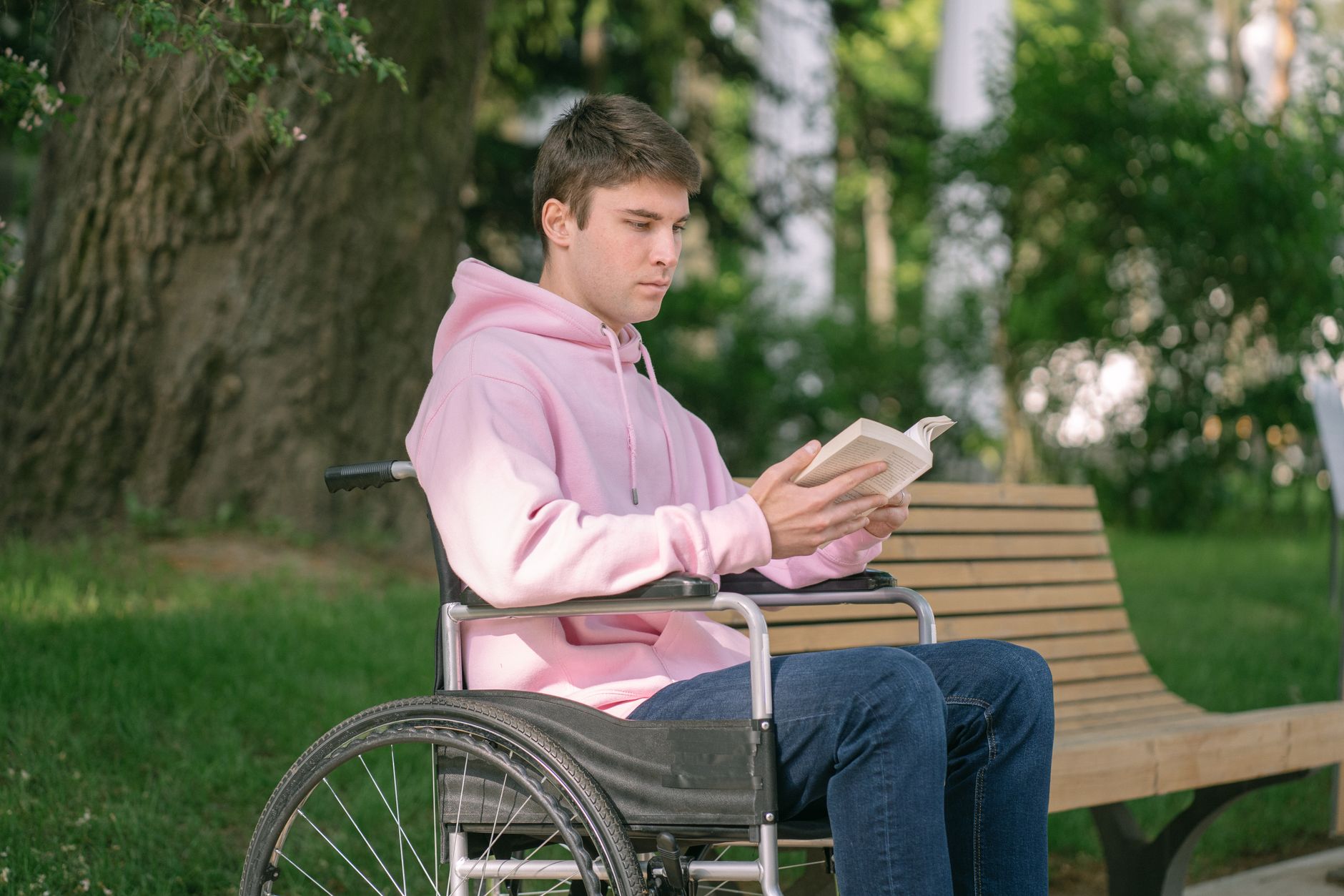 a man reading a book